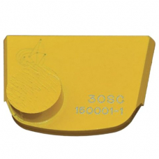 Шлифовальный сегмент жёлтый с одной кнопкой для мягкого бетона, Grit 30