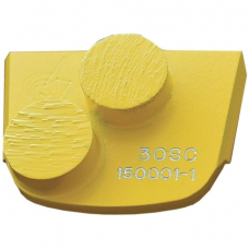 Шлифовальный сегмент жёлтый с двумя кнопками для мягкого бетона, Grit 6