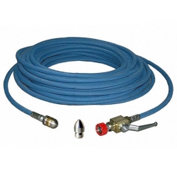 Комплект для прочистки труб 500 бар, с краном и 2-мя форсунками, 33 м