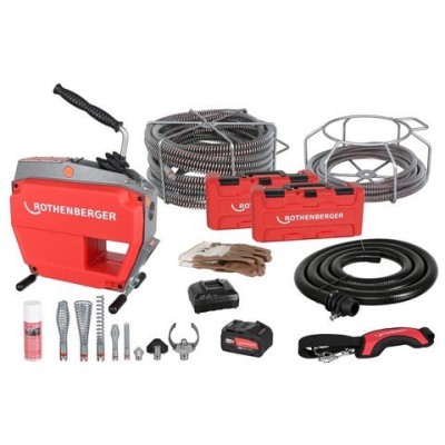 Аккумуляторная прочистная машина R 600 VarioClean Rothenberger, со спиралями и насадками