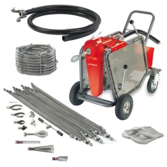 Бензиновая прочистная машина R 140 B Rothenberger, с набором штанг и насадок