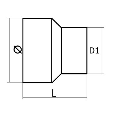 Переход литой длинный ПЭ100 SDR 17, ø 110 x 75 мм