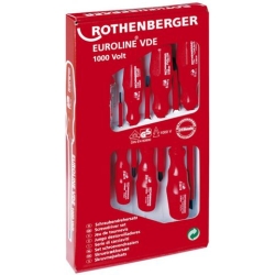 Диэлектрические отвертки с тестером в наборе VDE Rothenberger, 1000 В / 6 шт