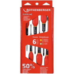 Отвертки в наборе EUROLINE Pozidriv Rothenberger, 6 шт