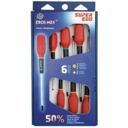 Отвертки в наборе ERGO MAX Super-Ego, 6 шт
