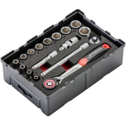 Набор 6-гранных головок с трещеткой 1/4" ROBOX Rothenberger, 17 предметов