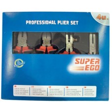 Плоскогубцы, бокорезы, электромонтажные клещи в наборе Super-Ego, 4 предмета