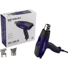 Строительный фен Weldy HG 330-B, 230 В / 1,6 кВт, насадки насаживаются (ø 35,5)