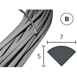 Сварочный пруток ПВХ-Н (PVC-HI), 7 х 5 мм, серый, профиль В