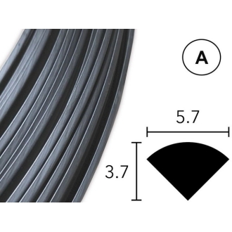 Сварочный пруток ПА (РА), 5,7 х 3,7 мм, чёрный, профиль А