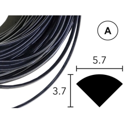 Сварочный пруток ПЭВД (LDPE) 5,7 х 3,7 мм, чёрный, профиль А