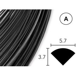 Сварочный пруток ПП (РР) 5,7 х 3,7 мм, чёрный, профиль А