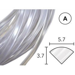 Сварочный пруток ПВХ-П (PVC-W), 5,7 х 3,7 мм, прозрачный, профиль А