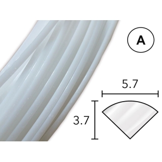 Сварочный пруток ПОМ (POM) 5,7 х 3,7 мм, прозрачный, профиль А