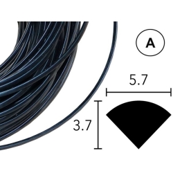 Сварочный пруток ПУ (РUR) 5,7 х 3,7 мм, чёрный, профиль А