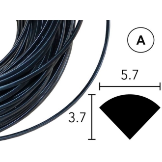 Сварочный пруток ПУ (РUR) 5,7 х 3,7 мм, чёрный, профиль А