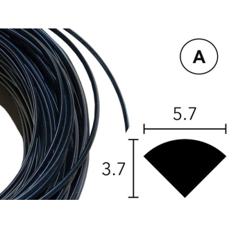 Сварочный пруток ПК/АБС (PC/ABS, ALPHA/Хонда) 5,7 х 3,7 мм, чёрный, профиль А