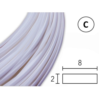 Сварочный пруток АБС (ABS), 8 х 2 мм, белый, профиль C