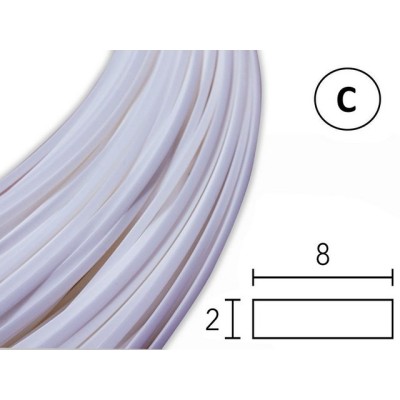 Сварочный пруток АБС (ABS), 8 х 2 мм, белый, профиль C