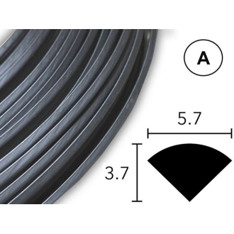 Сварочный пруток ПК/ПБТП (PC/PBTP, Xenoy), 5,7 х 3,7 мм, чёрный, профиль А